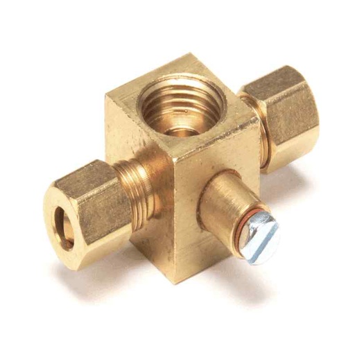 [GL2333899] Garland 2333899 Tee Assembly Block Brass, 1/4" x 1/4" Compression