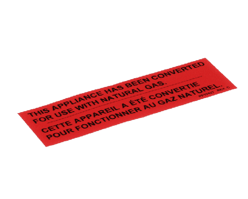 [PTPP10427] PITCO PP10427 Label, Appliance Converted to Natural Gas