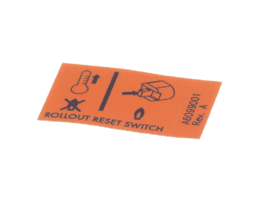 [PTA6099001] PITCO A6099001 LBL,ROLLOUT RESET SW UPR