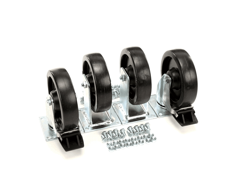 PITCO B3902701-C Caster Kit, 2 Swivel Plate w/Brake, 2 Rigid Plate w/o Brake, 6"