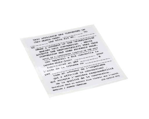 [PT155-000039-001] PITCO 155-000039-001 Sticker, Gas Conversion