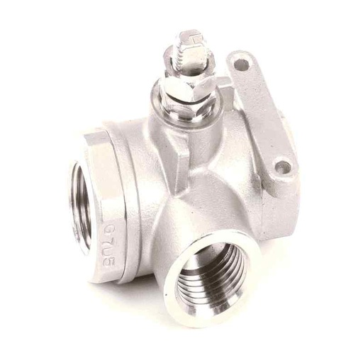 [PT60207501] PITCO 60207501 Ball Valve, 3 Way, 1/2"NPT, Stainless Steel
