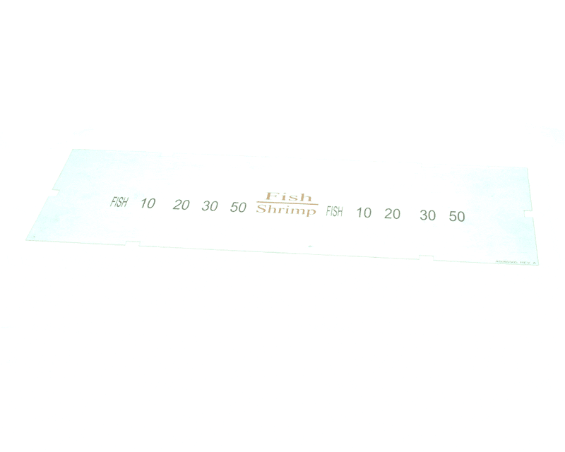 PITCO A6085505 Label/Overlay, Hooters Fish/Shrimp, 10-50