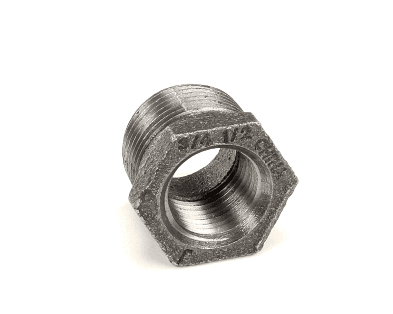PITCO P7036013 Reducer Bushing, 3/4" NPT Outside x 1/2" NPT Inside Thread, Hex, Black Iron