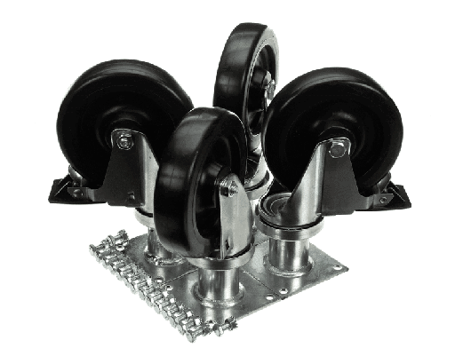 [PTB3901503] PITCO B3901503 Caster Kit with Hardware, 8", Swivel Plate, 2 with Brake/2 without, Set of 4