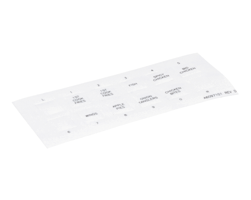 PITCO A6097101 Label/Overlay, Left Hand, Cook, SSH60W