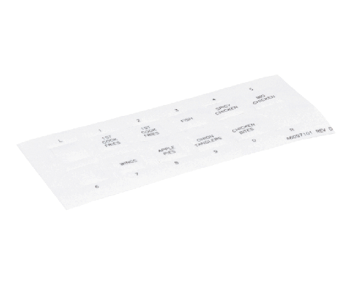 [PTA6097101] PITCO A6097101 Label/Overlay, Left Hand, Cook, SSH60W