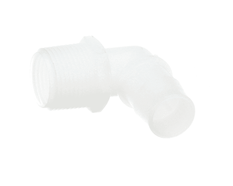 PITCO 60145801 Elbow, PVDF Plastic, 1" MPT x 1" Hose Barb