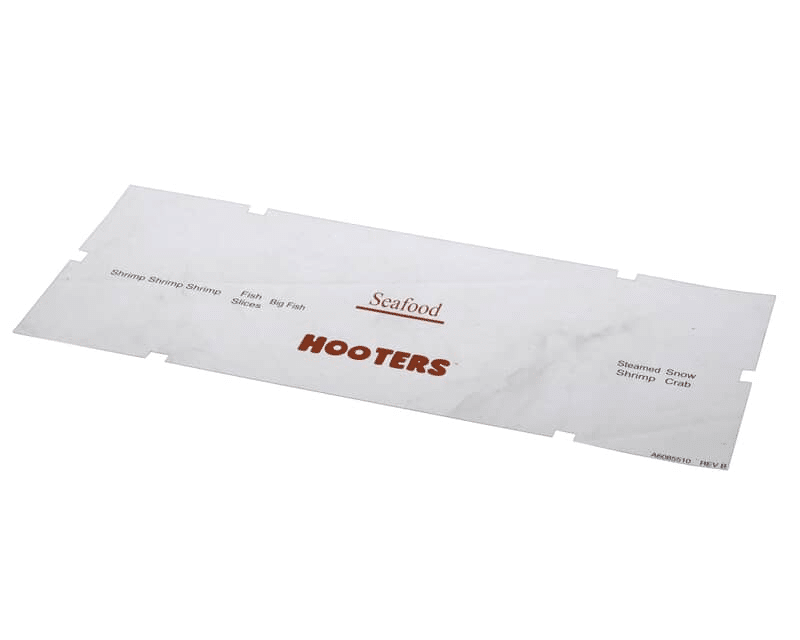 PITCO A6085510 Label/Overlay, Seafood, Hooters
