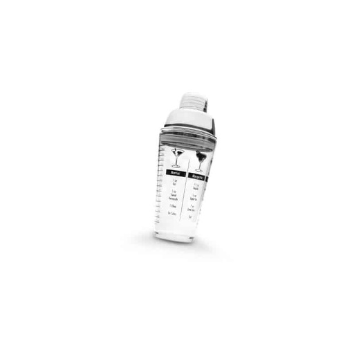[IQ7392] SHAKER ACRYLIQUE GRADUATED WITH PLUG STAINLESS 0.45L H:22MM