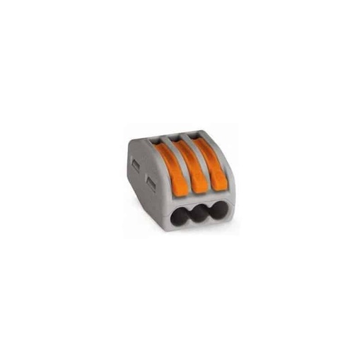 [TIQ86656] BORNE DE CONNEXION WAGO 3 CONDUCTEURS AVEC LEVIERS DE MANIPULATION 32A - FILS S
