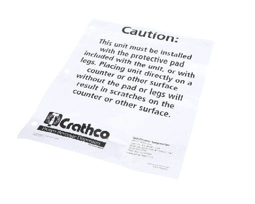 Crathco W0600073 SHEET, CAUTION RUBBER MAT