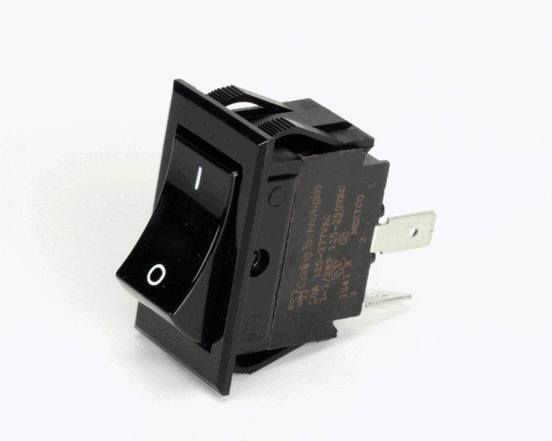 Alto Shaam SW-34769 Black Rocker Switch, 125-277V, 20A