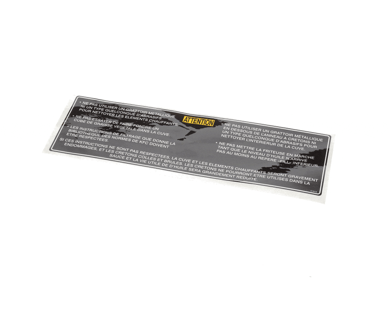 HENNY PENNY-97091 LABEL-SHORT MELT,KFC,FRE