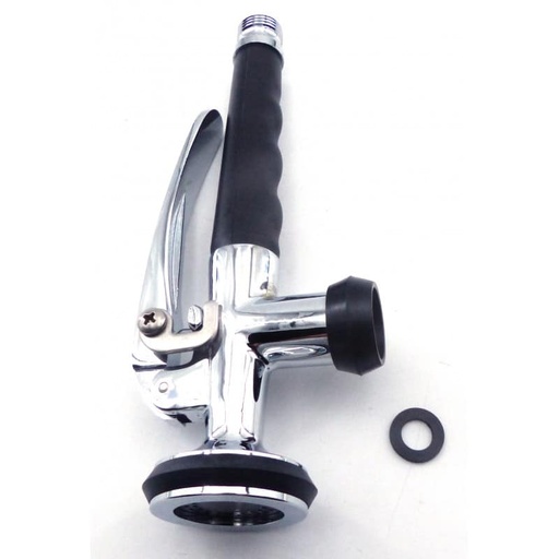 [069973] BLACK SHOWER HEAD CURVED ORIGIN HANDLE