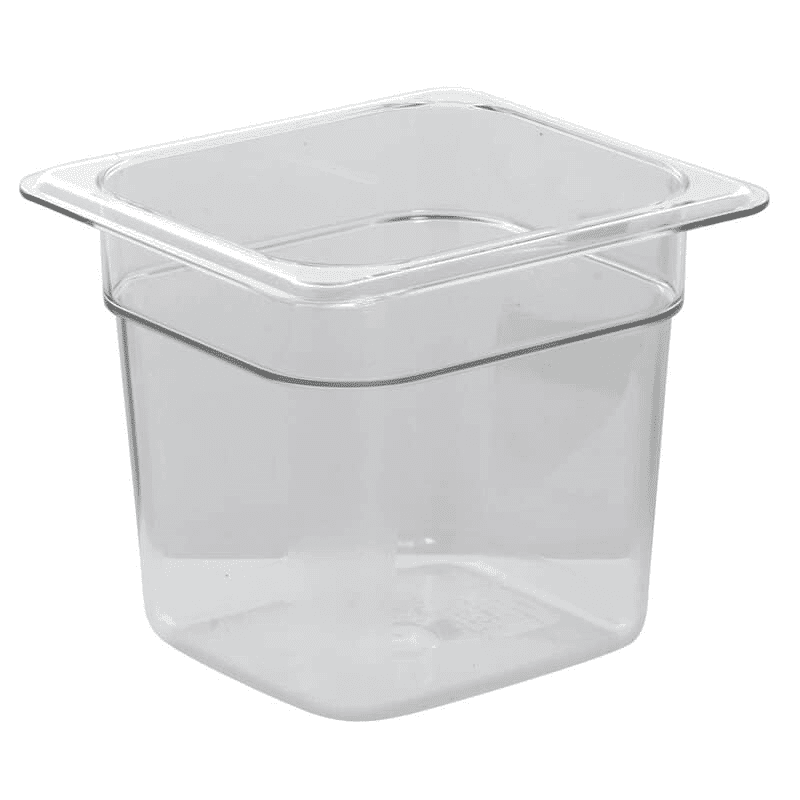 Cambro Food Pan, Clear, 1/6 Size, 6" 66CW135