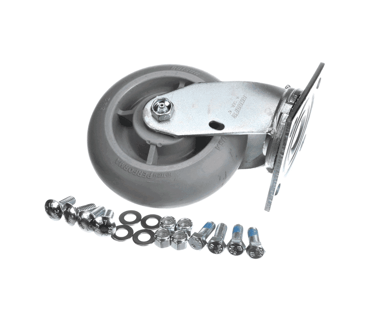 Cambro H08001 Caster, 6", Swivel no Brake, 4 Bolt Plate