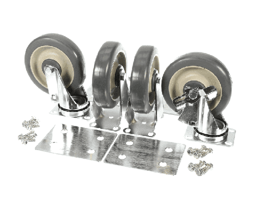 [UPCS400CK] Cambro UPCS400CK Caster Kit, 2 Rigid Plate/2 Swivel Plate (1 with Brake), 5", UPCS400