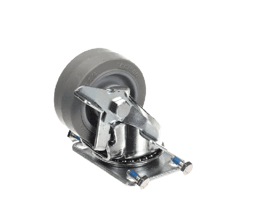 [60040] Cambro 60040 Caster Kit with Brake, Swivel Plate, 3", Single