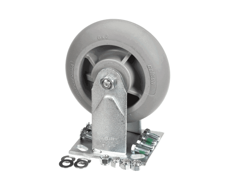 Cambro H08003 Caster Kit without Brake, Rigid Plate, 6" x 2", Single