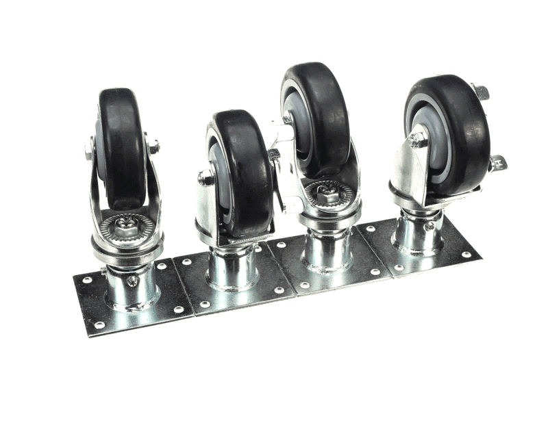 VULCAN HART 00-421893-000G1 Caster, 4", Swivel, 2 With Brack, 2 Without Brake, Plate Mount, Set of 4
