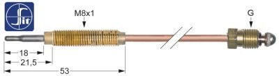 ASCASO M9x1 Thermocouple 1000mm, Burner Connection M8x1