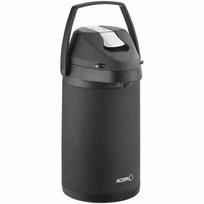 ACOPA 553A35BSL 3.5 Liter Stainless Steel Lined Matte Black Airpot with Metal Lever