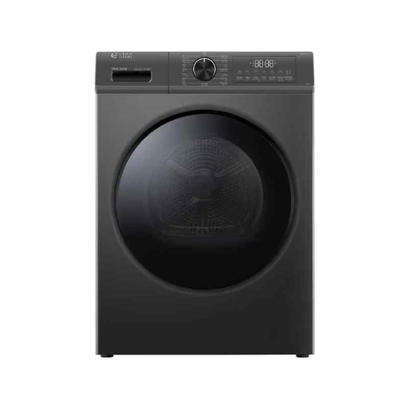 GS GENERAL SUPREME GSDH90SH Front Load Heat Pump Tumble Dryer, 9 kg, 15 Programs, Dark Silver