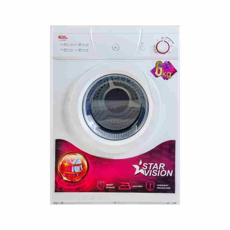 STAR VISION SV-707WD Condensing Front Load Clothes Dryer, 6 Kg, 8 Programs, White, 220V