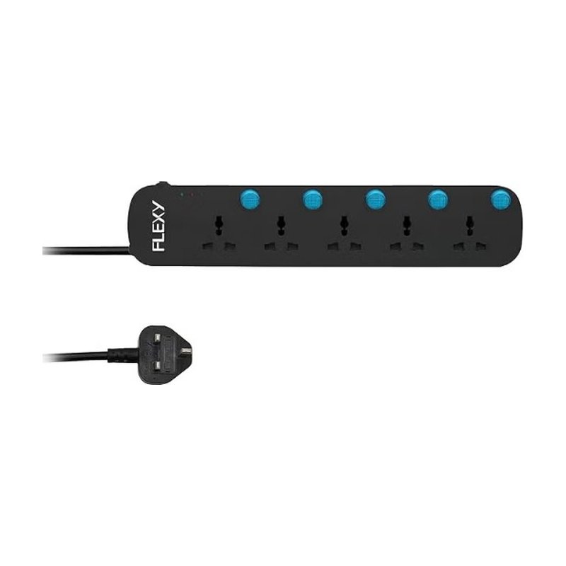 FLEXY FES80M5 5-Way Extension Cord Socket, 5 m