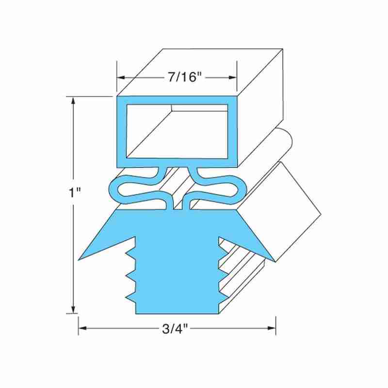 TRAULSEN SER-27563-00 Door Gasket, Push In, 21-5/8" X 29-5/8"